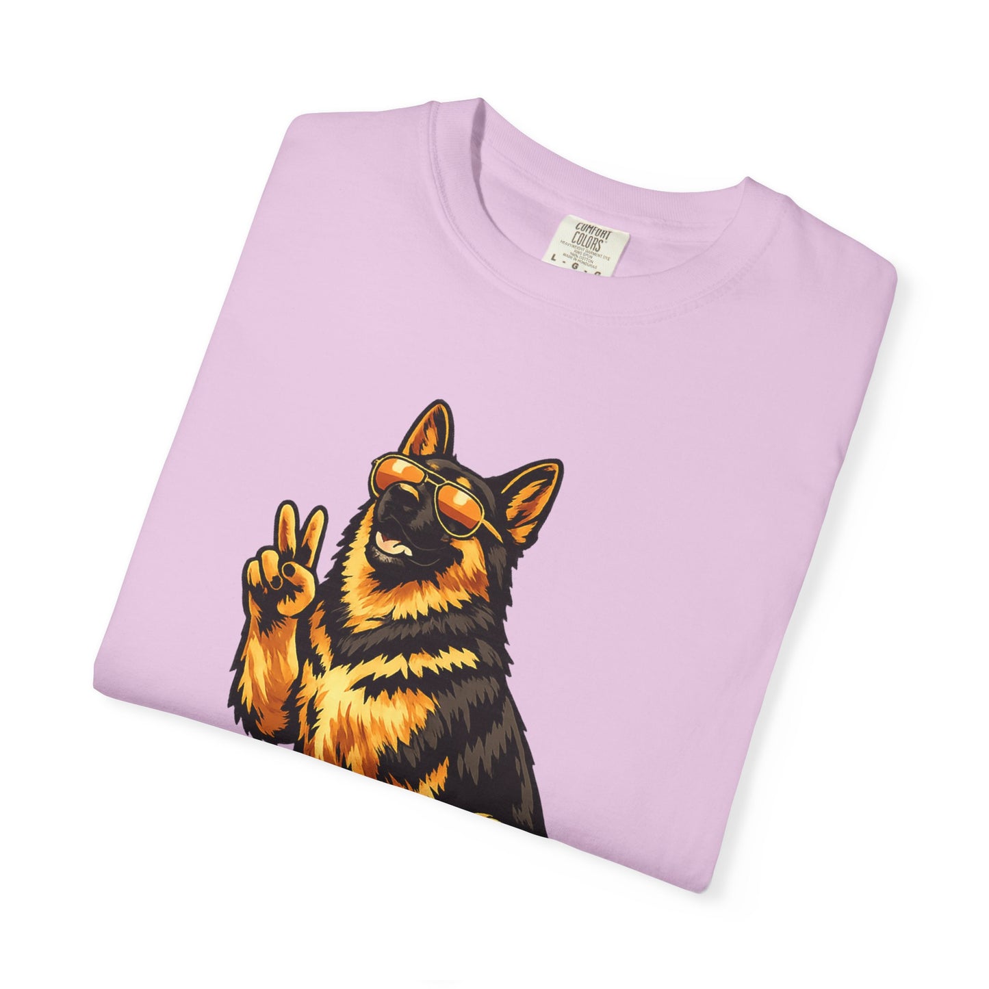 Guardians of Good Vibes German Shepherd T-shirt | Peace Sign Dog Tee