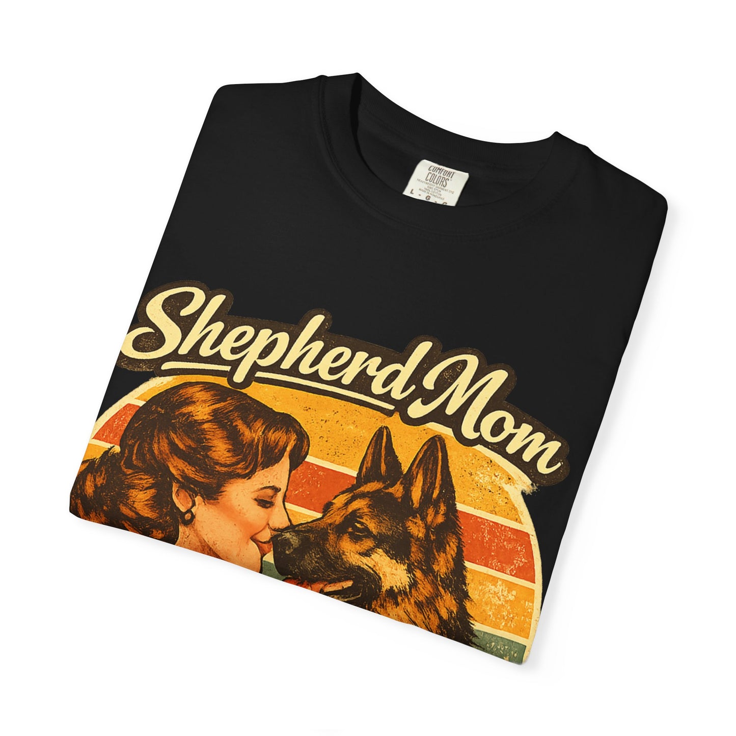 Shepherd Mom Vintage Portrait T-Shirt | German Shepherd Mom Tee