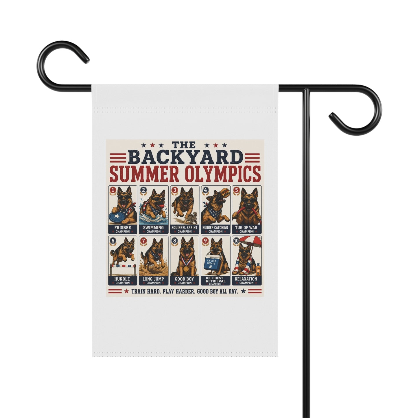 Garden Banner — “The Backyard Summer Olympics” Dog Pawtraits Flag