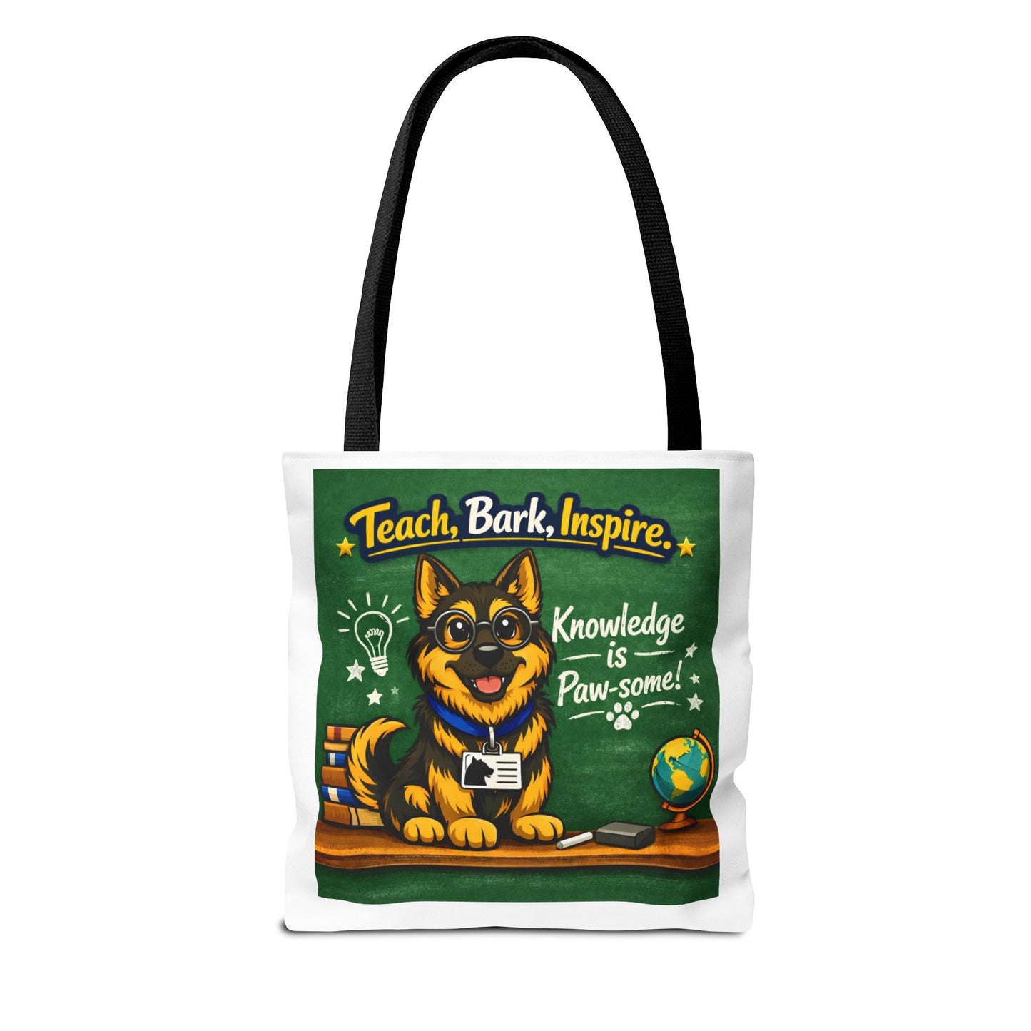 Teach, Bark, Inspire | German Shepherd Teacher Tote Bag