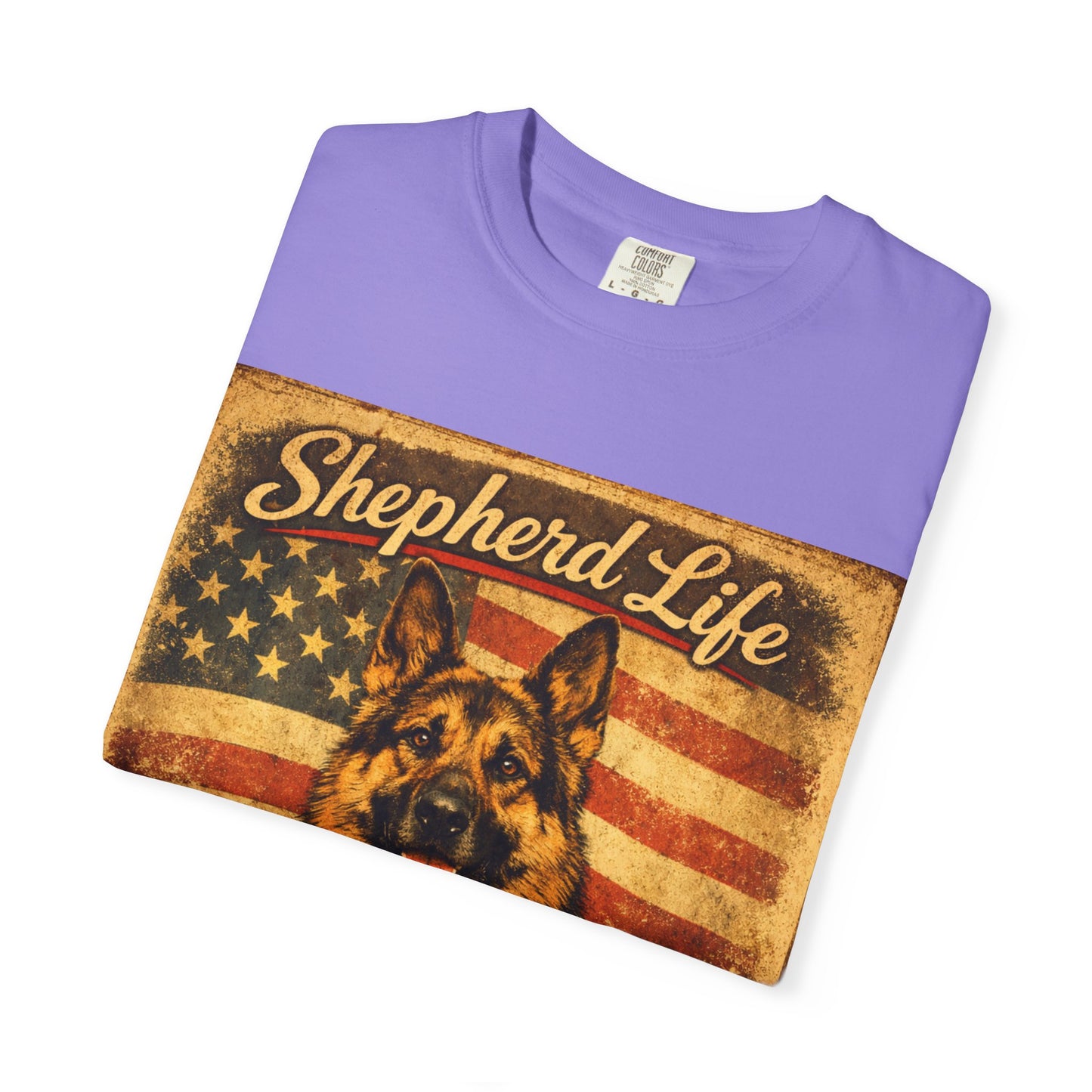 Shepherd Life Faithful & Free German Shepherd Shirt | Patriotic Flag Dog Tee