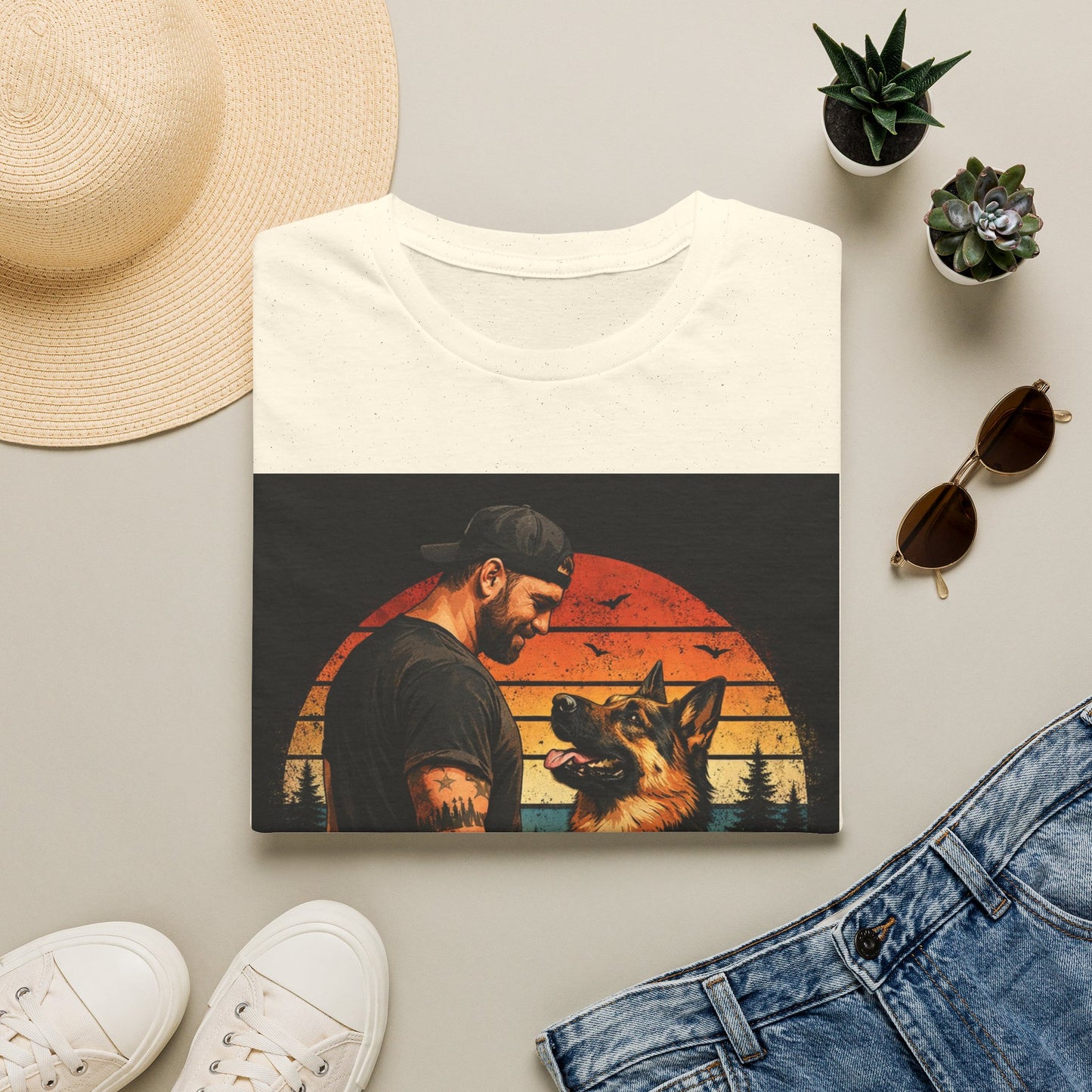 Best Dog Dad Ever Shirt | German Shepherd Dog Dad Tee | Loyal Companions Forever Friends | Gildan 64000 Softstyle