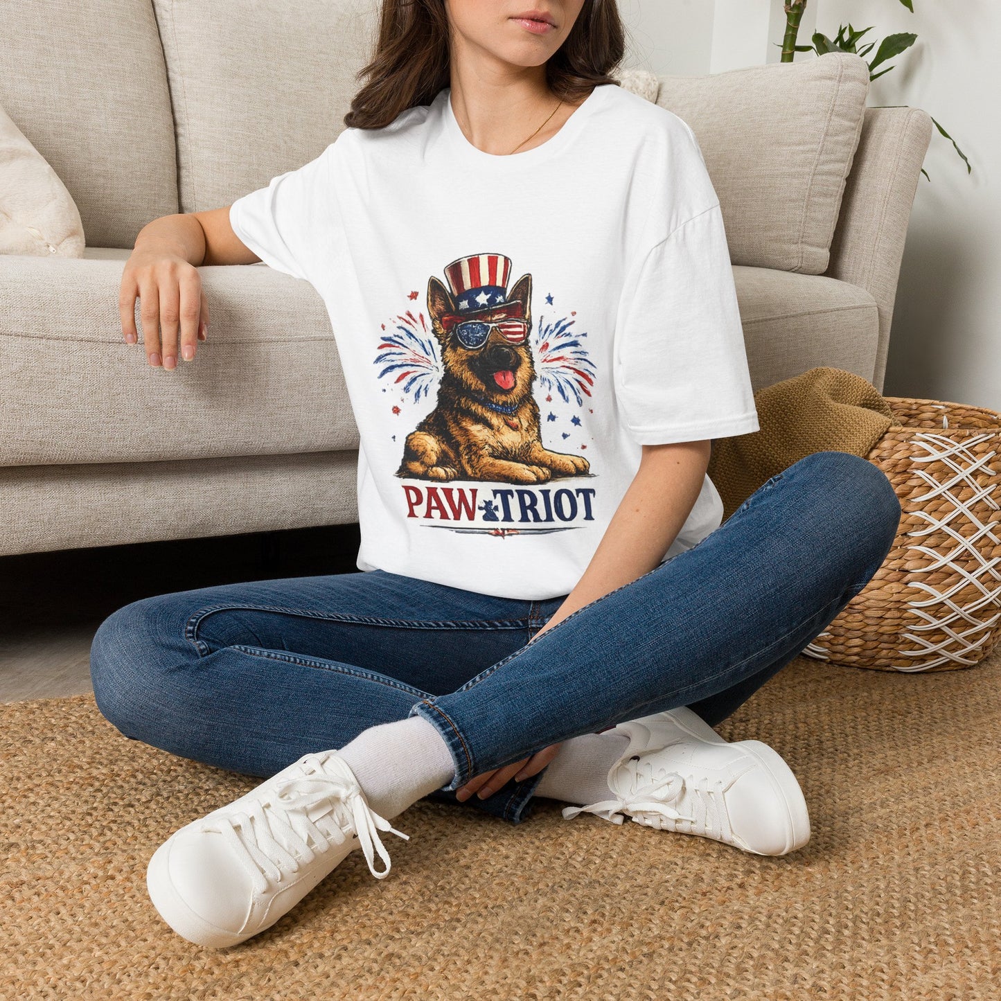 Patriotic German Shepherd Pawtriot T-Shirt | Fourth of July Dog Shirt
