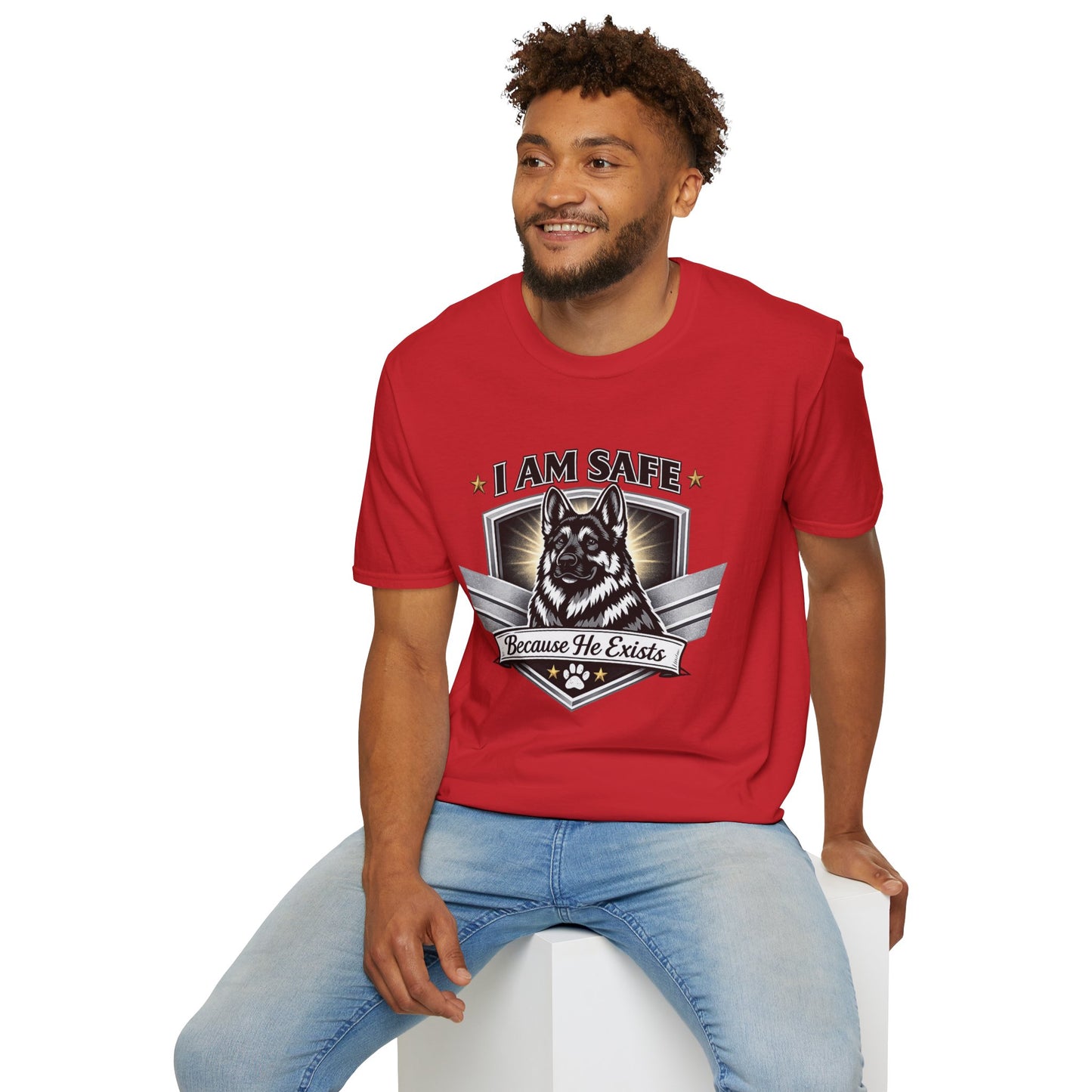 I AM SAFE German Shepherd T-Shirt — K9 Protection Dog Lover Tee