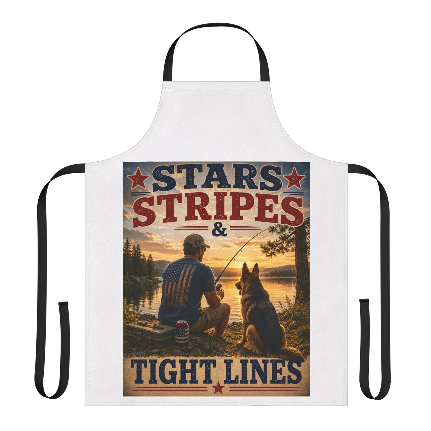 Apron — Stars, Stripes & Tight Lines Fishing Patriotic Apron