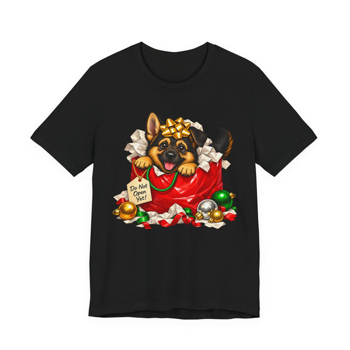 German Shepherd Do Not Open Yet Christmas T-Shirt