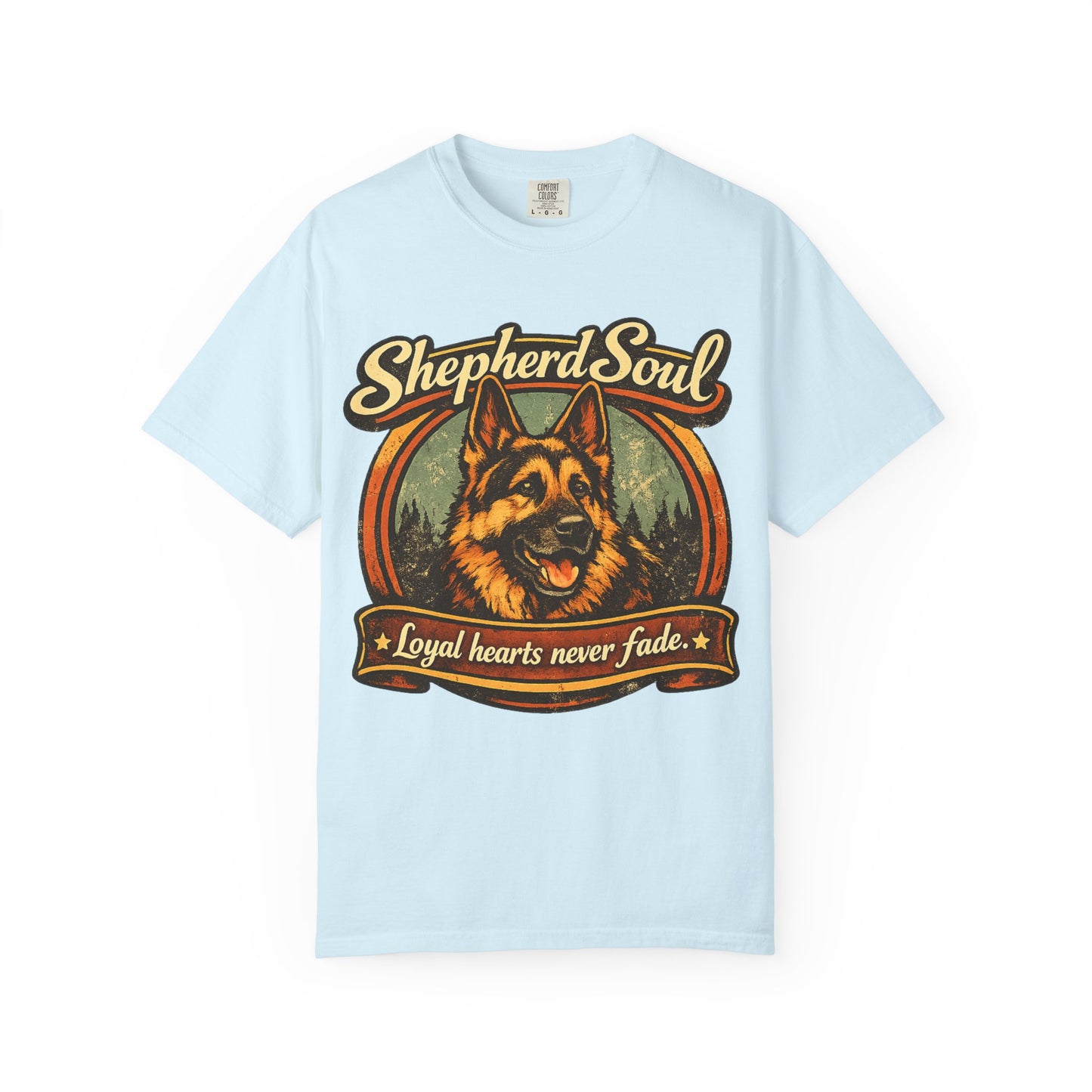 Shepherd Soul German Shepherd Portrait T-Shirt | Loyal Hearts Never Fade