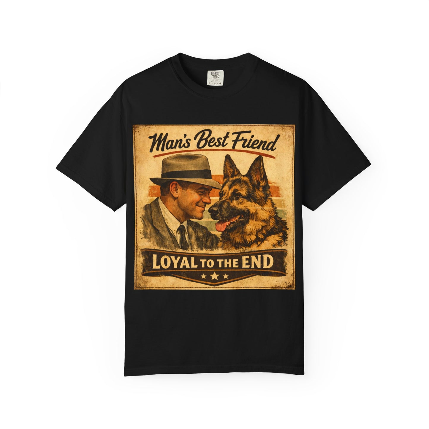 Man's Best Friend Loyal to the End T-shirt | Retro Dog Vintage Poster