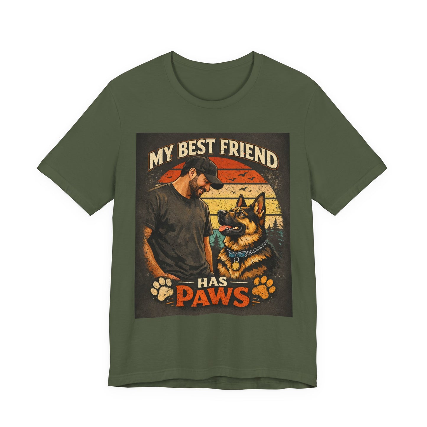 My Best Friend Has Paws German Shepherd T-Shirt | Dog Lover Shirt | Gift for German Shepherd Owners