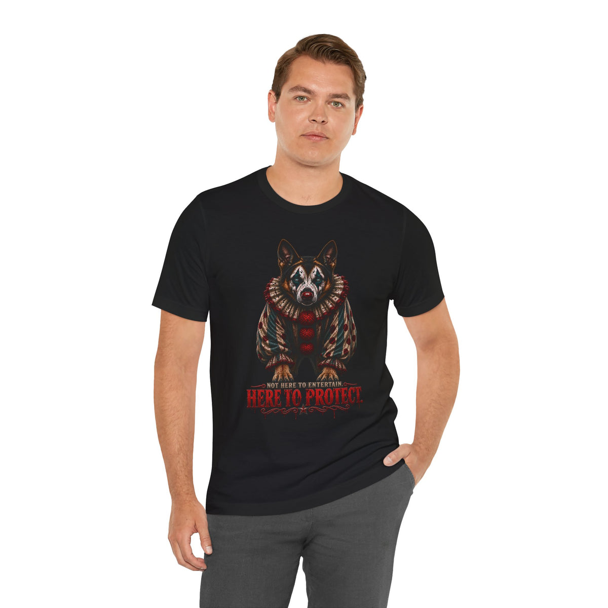 Not Here to Entertain, Here to Protect German Shepherd Halloween T-Shirt