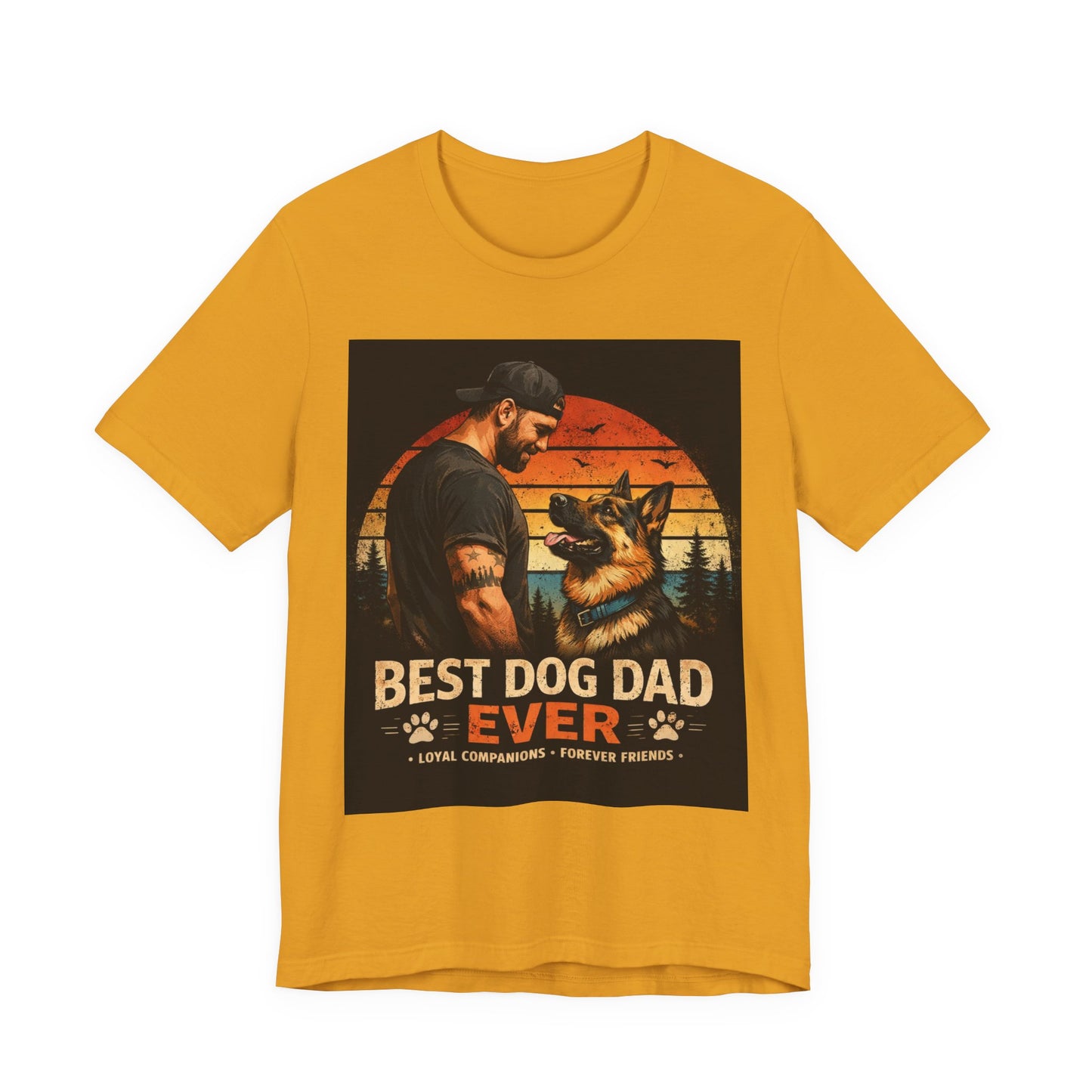 Best Dog Dad Ever Shirt | German Shepherd Dog Dad Tee | Loyal Companions Forever Friends | Bella Canvas 3001 Soft Tee