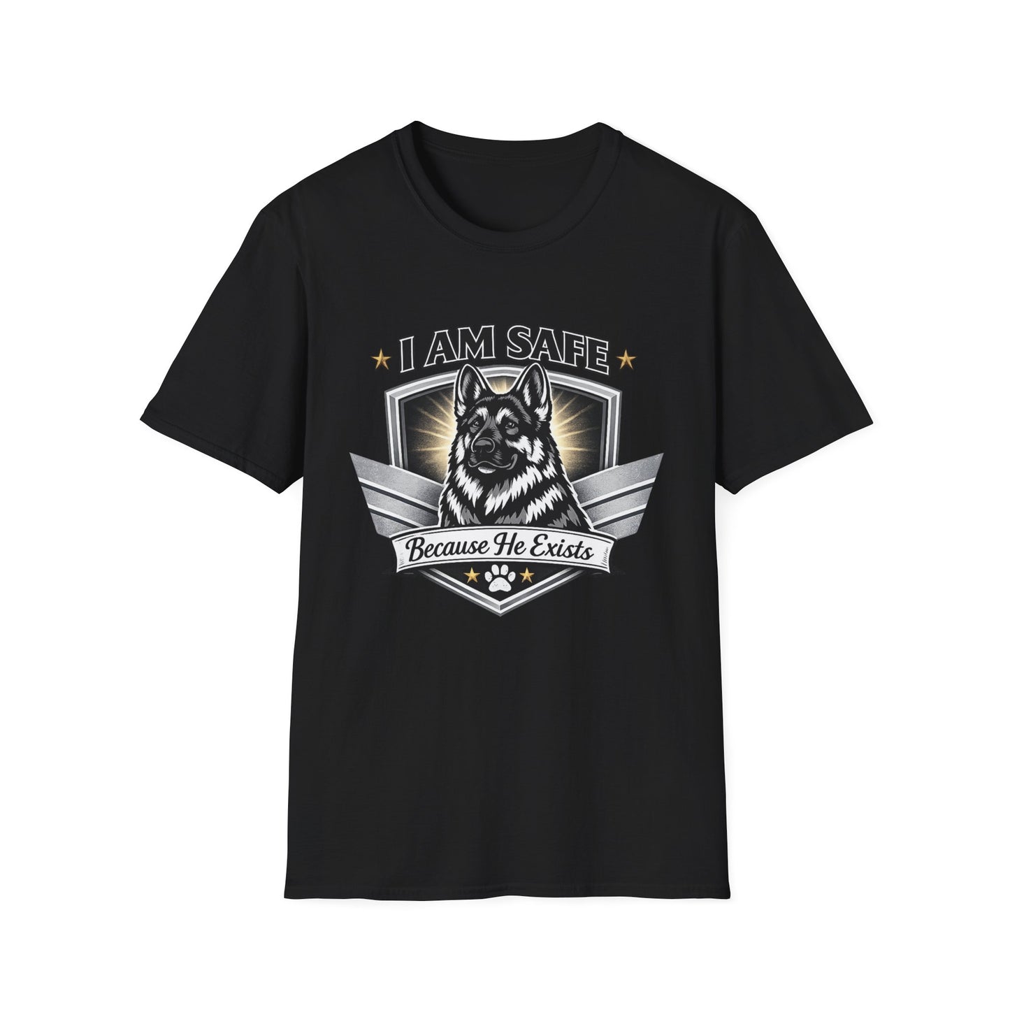 I AM SAFE German Shepherd T-Shirt — K9 Protection Dog Lover Tee