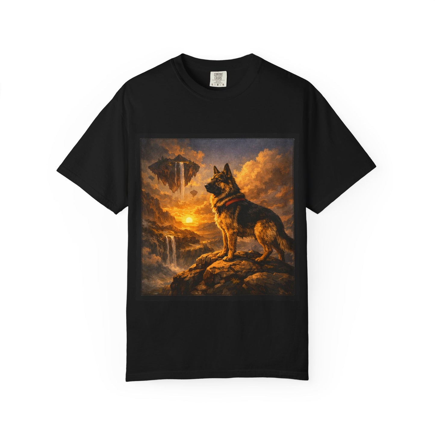 German Shepherd at Sunset T-shirt | Dog Portrait, Epic Landscape
