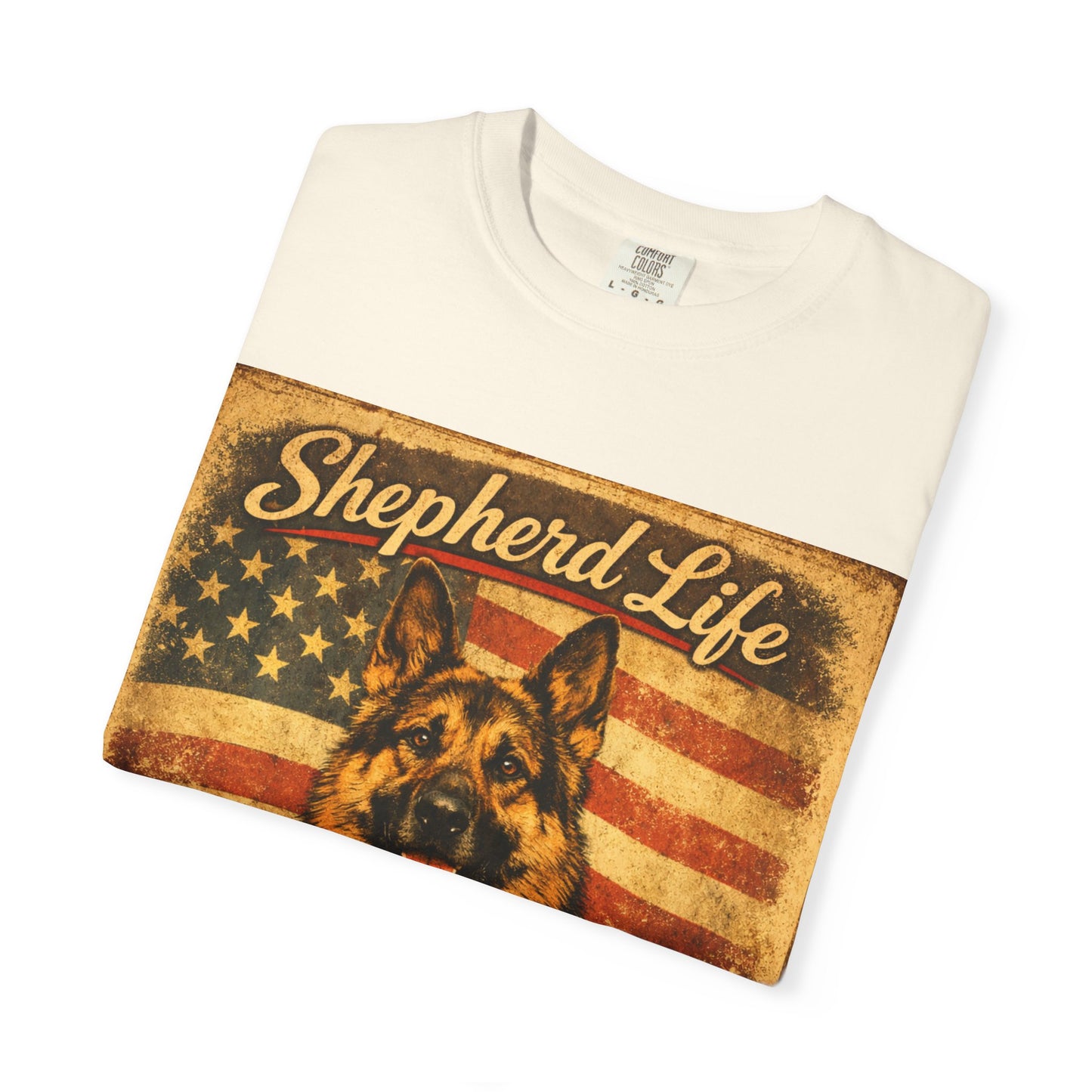 Shepherd Life Faithful & Free German Shepherd Shirt | Patriotic Flag Dog Tee