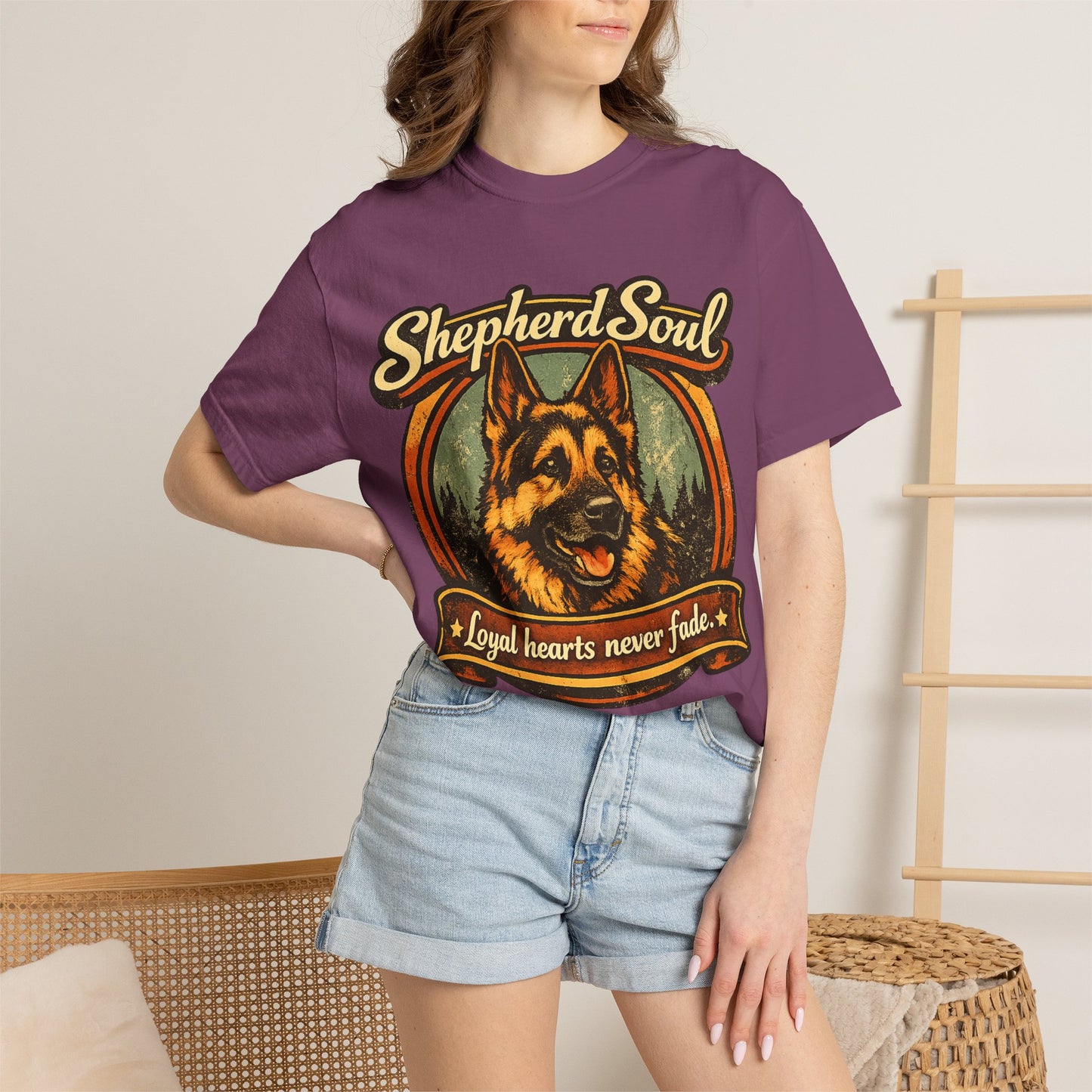 Shepherd Soul German Shepherd Portrait T-Shirt | Loyal Hearts Never Fade