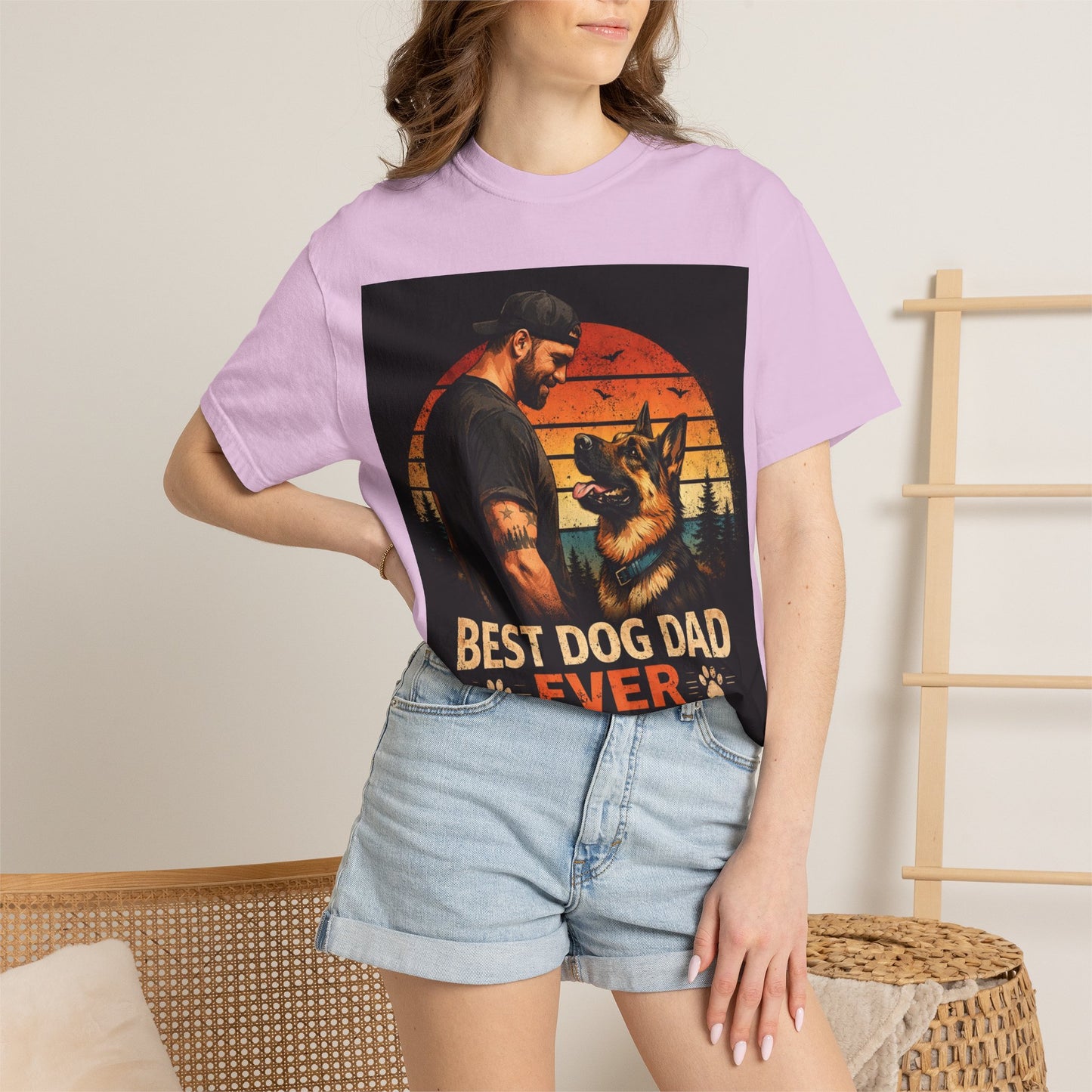 Best Dog Dad Ever Shirt | German Shepherd Dog Dad Tee | Loyal Companions Forever Friends | Comfort Colors 1717 Vintage Tee