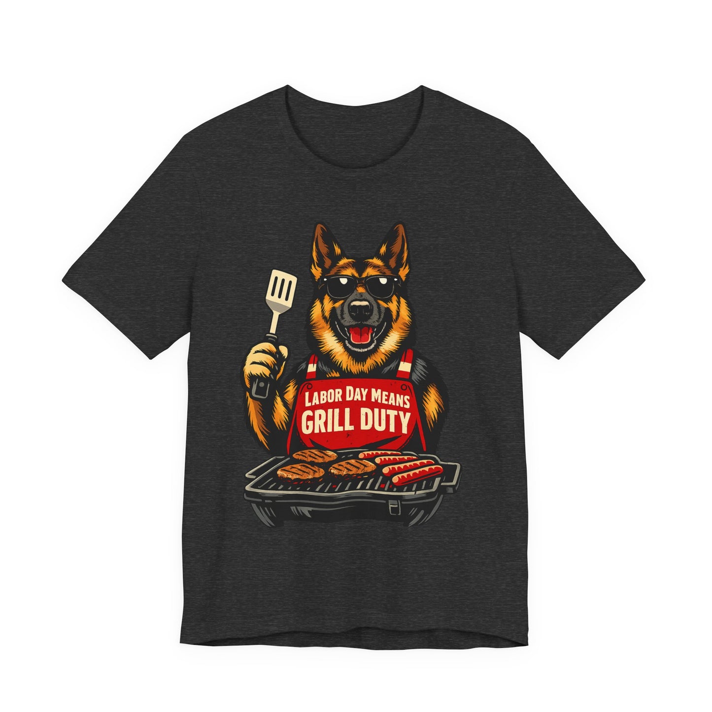 Labor Day Means Grill Duty German Shepherd Patriotic T-Shirt
