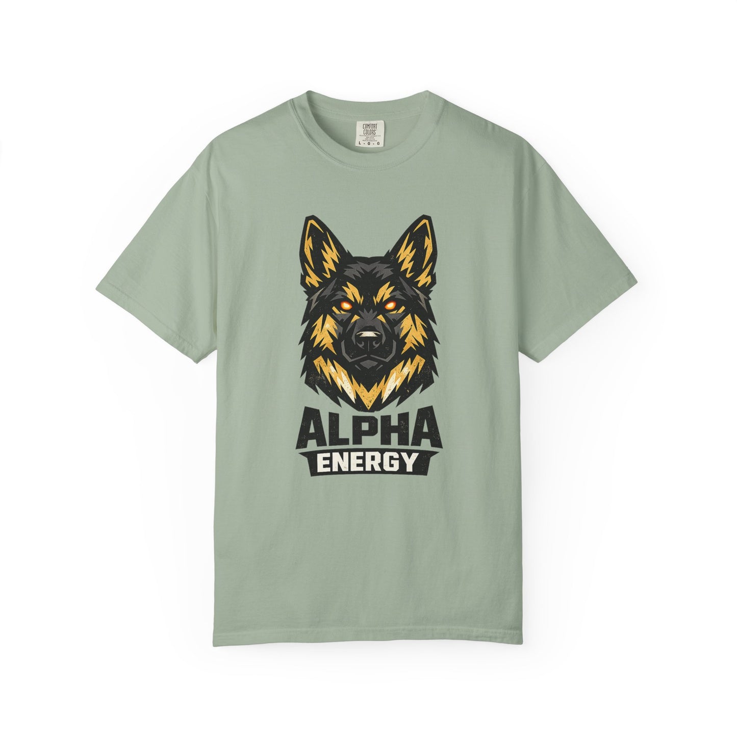 Alpha Energy German Shepherd Head T‑Shirt – Athletic Logo Dog Lover Tee | Bold Working Dog Graphic for Fitness & Streetwear | T‑Shirt