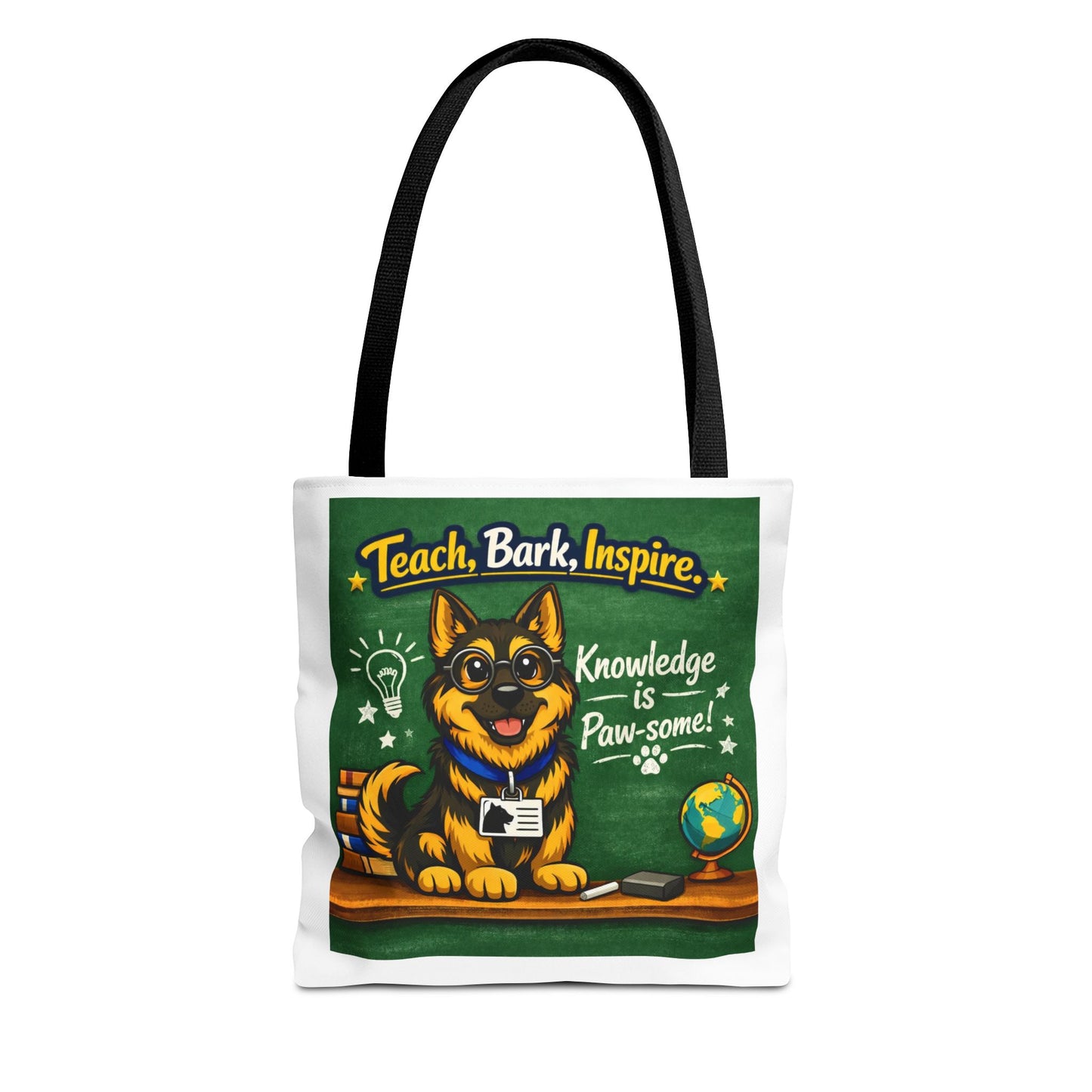 Teach, Bark, Inspire | German Shepherd Teacher Tote Bag