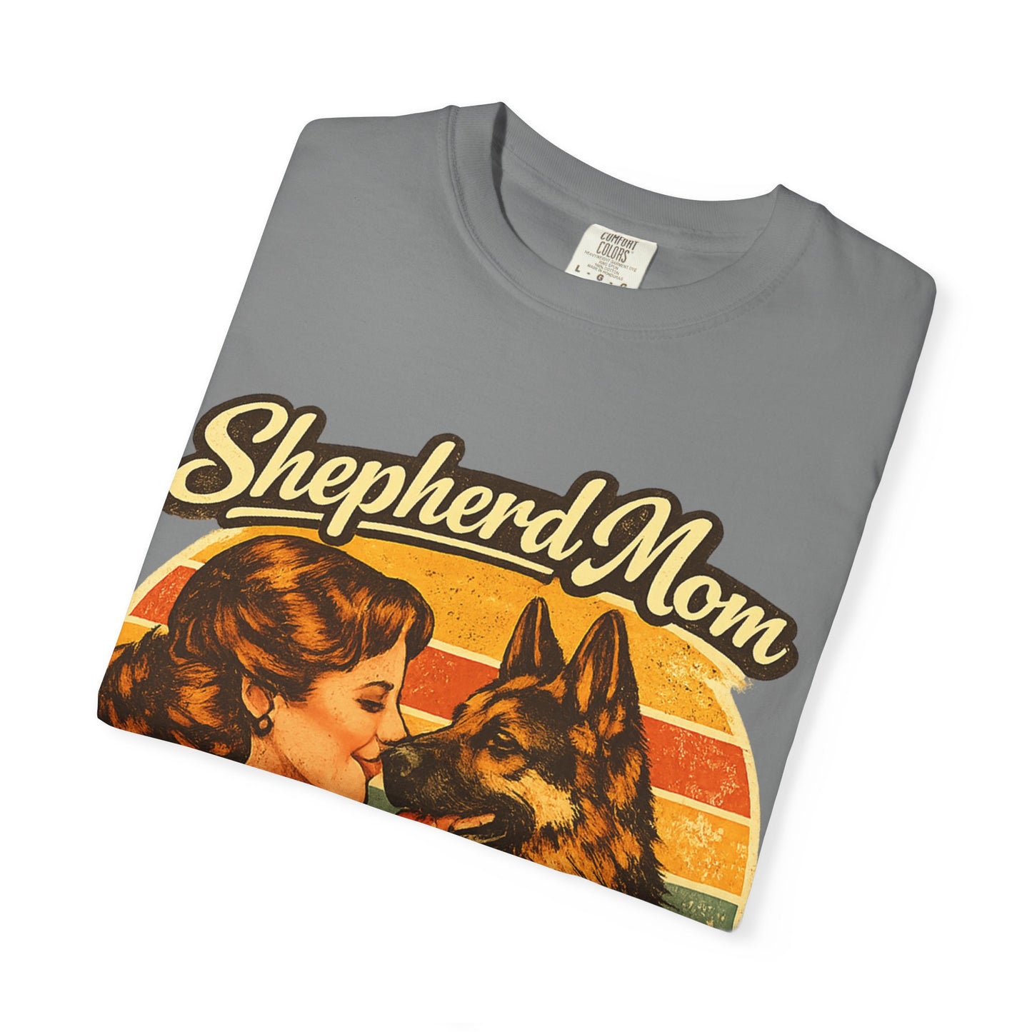 Shepherd Mom Vintage Portrait T-Shirt | German Shepherd Mom Tee