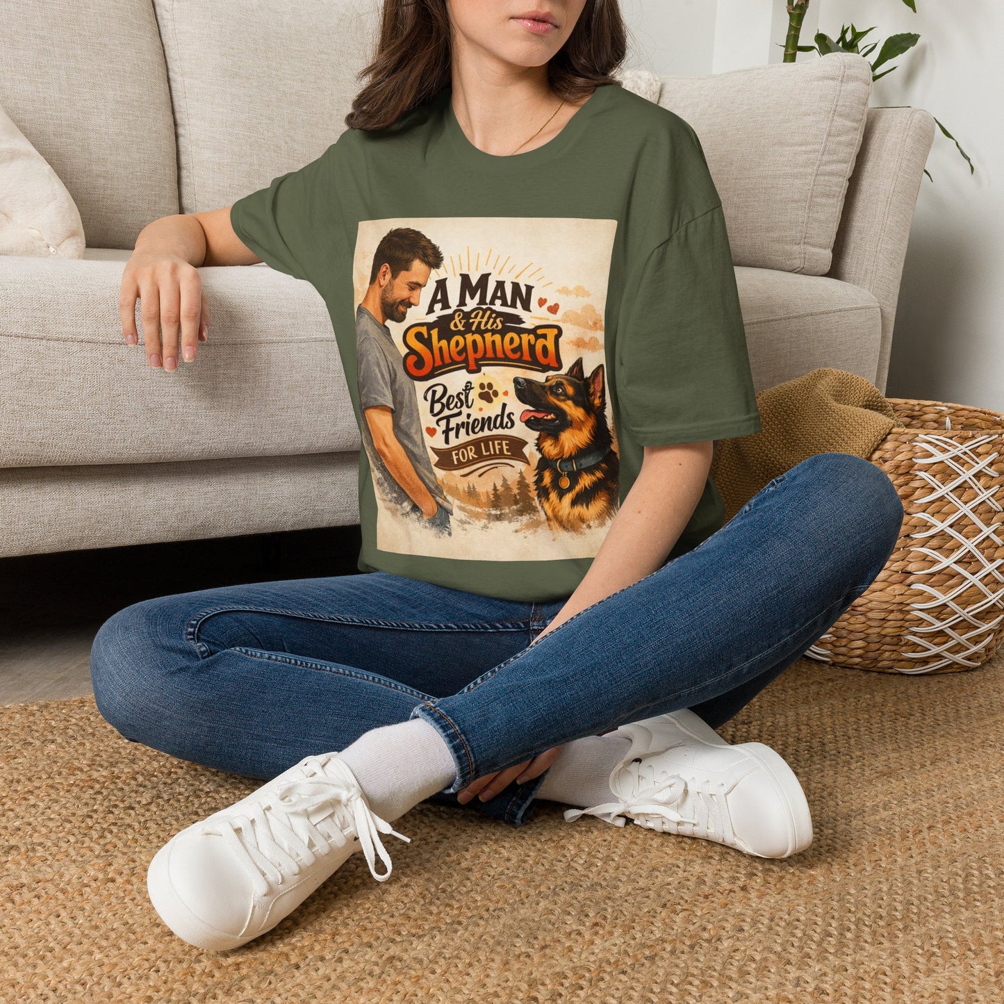A Man & His Shepherd T‑Shirt — German Shepherd Dog Lover Tee
