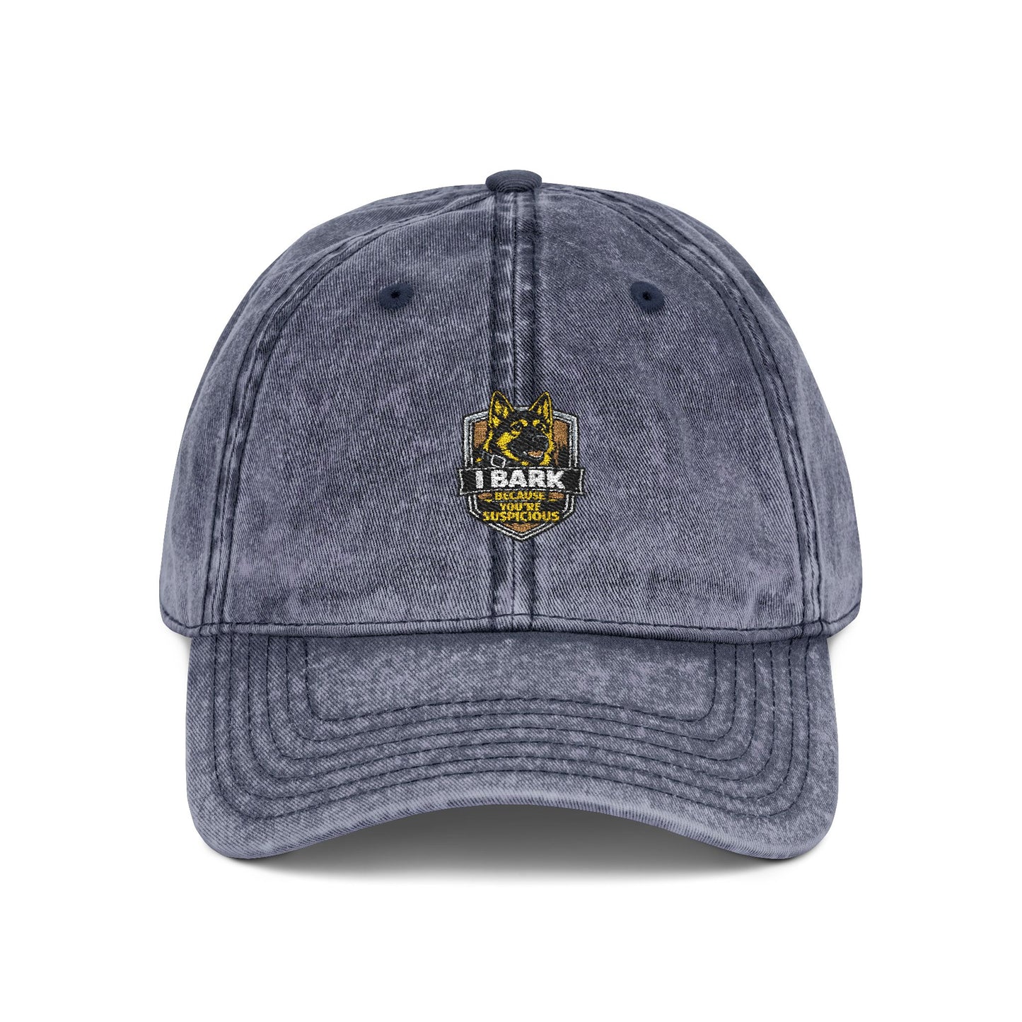 Vintage Embroidered Cap — Distressed Retro Tiger Crest Hat