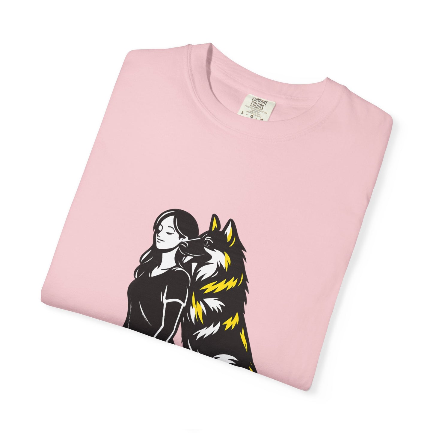 German Shephard and Woman, Guarded Forever, Petite Center Print