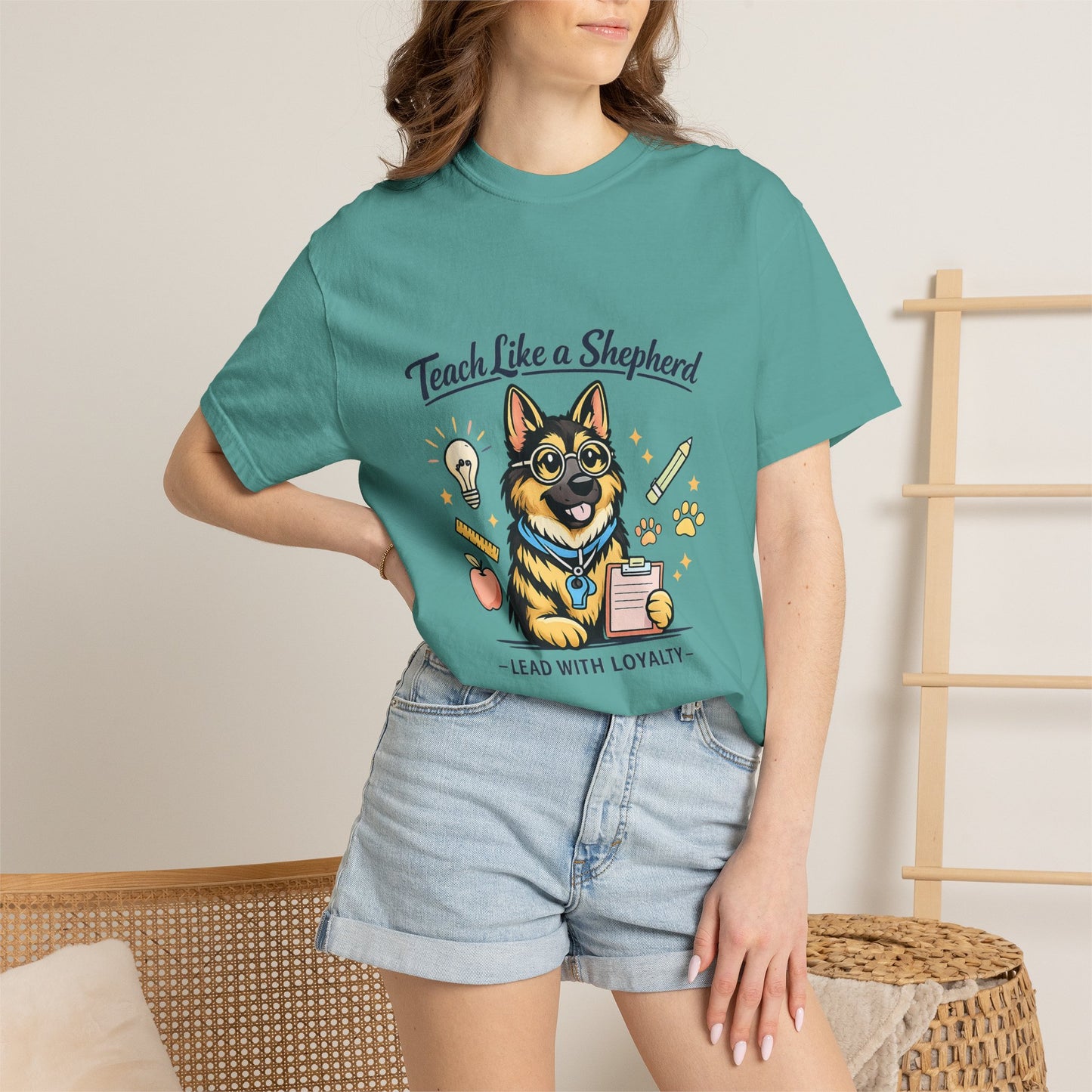 Teacher Life German Shepherd T‑Shirt – Funny Back to School Dog Lover Tee | Classroom Educator Gift | Bella Canvas 3001