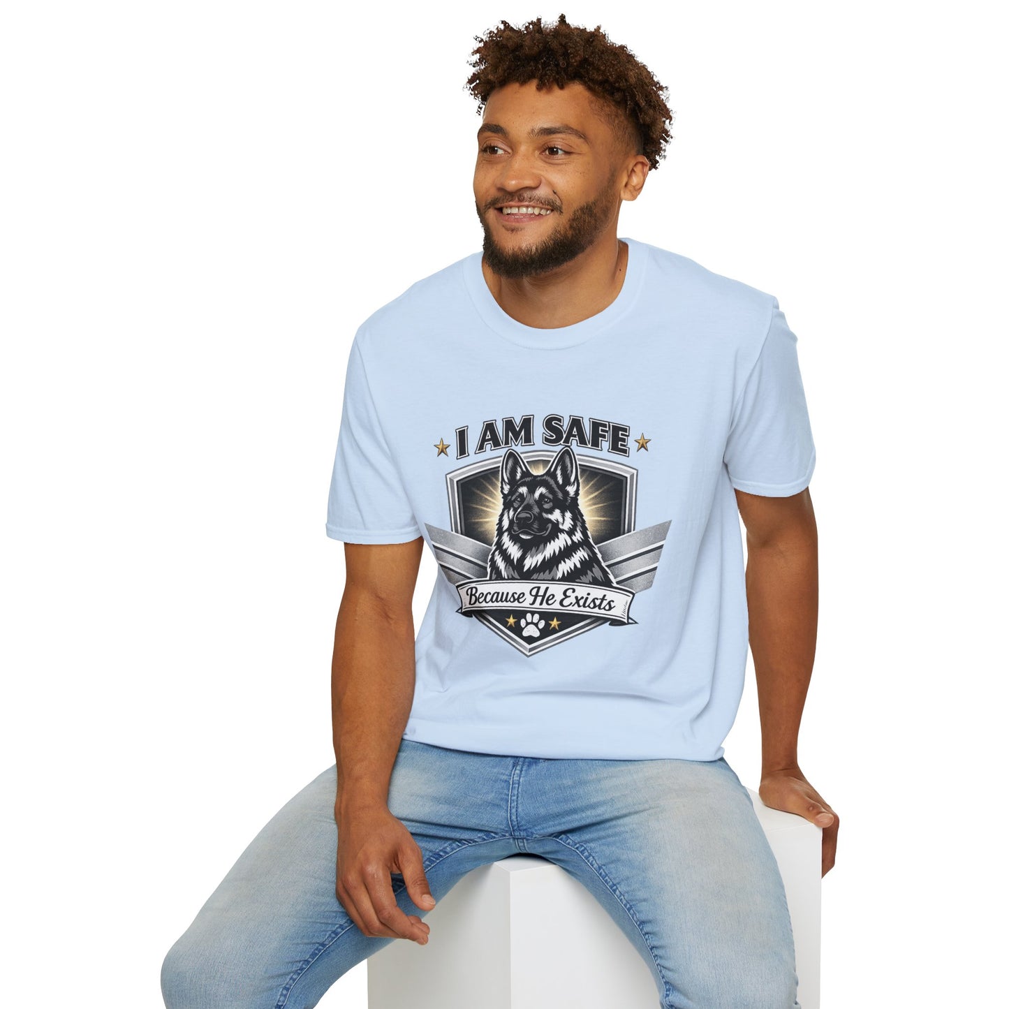 I AM SAFE German Shepherd T-Shirt — K9 Protection Dog Lover Tee
