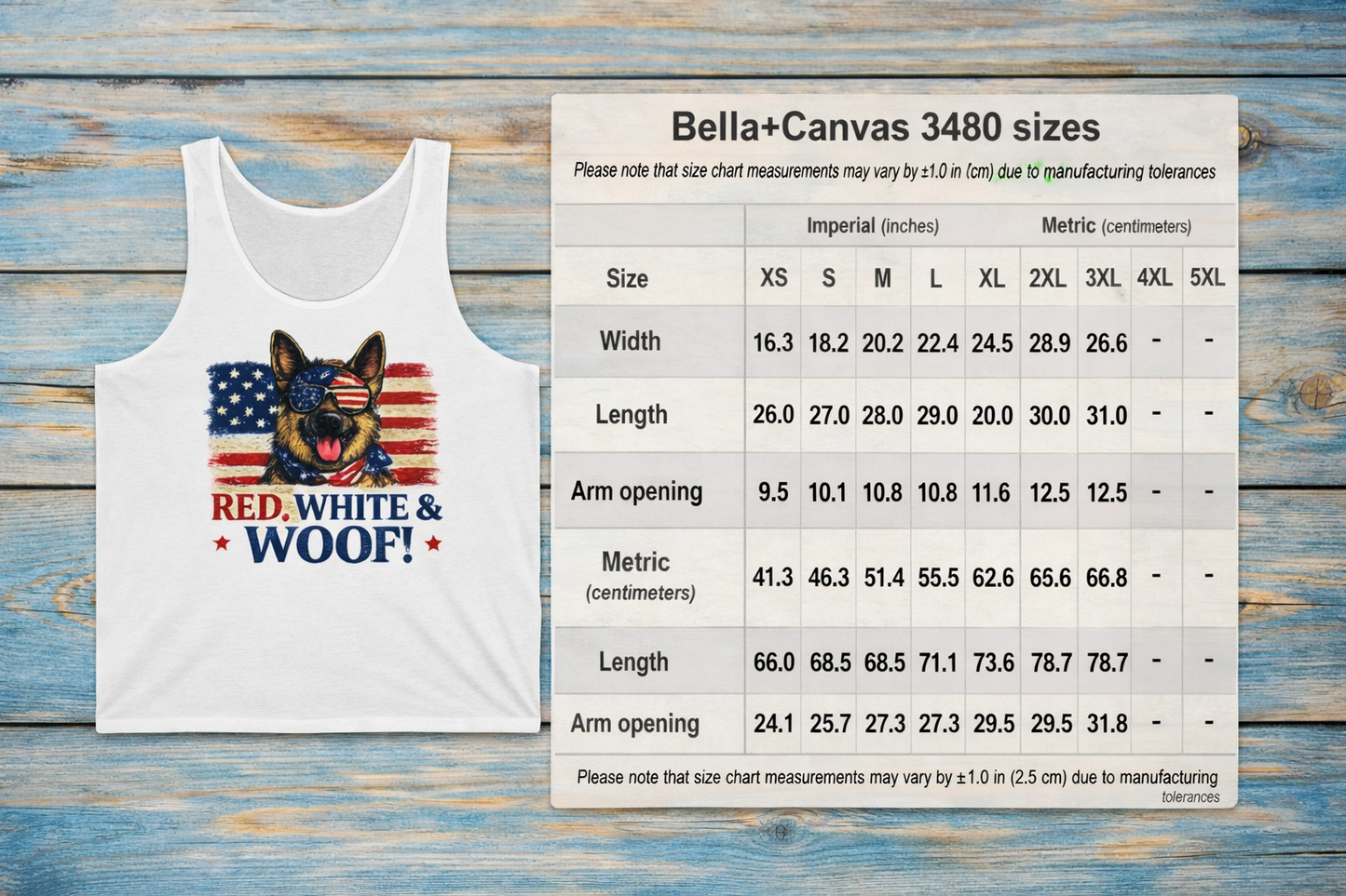 Red White and Woof German Shepherd Tank Top | Patriotic Dog Lover Tank | Fourth of July Shirt