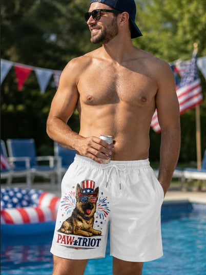 Paw-triot German Shepherd Swim Shorts | Patriotic Dog Swim Trunks