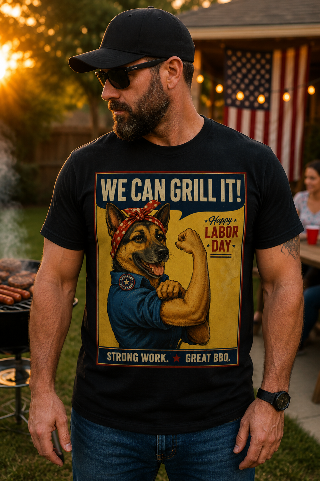 We Can Grill It German Shepherd Labor Day T-Shirt