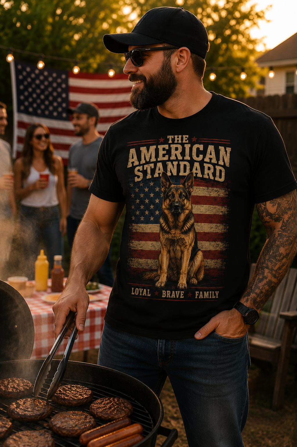 The American Standard German Shepherd Patriotic T-Shirt