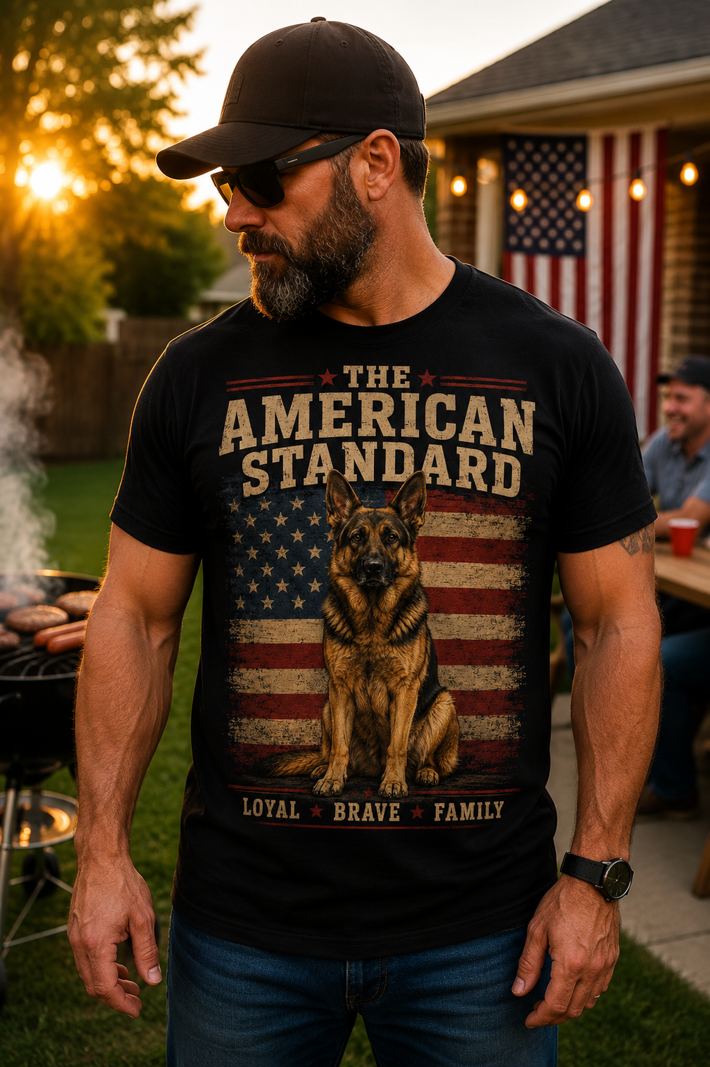 The American Standard German Shepherd Patriotic T-Shirt