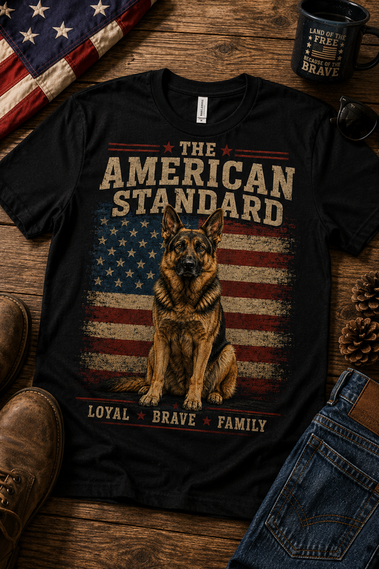 The American Standard German Shepherd Patriotic T-Shirt