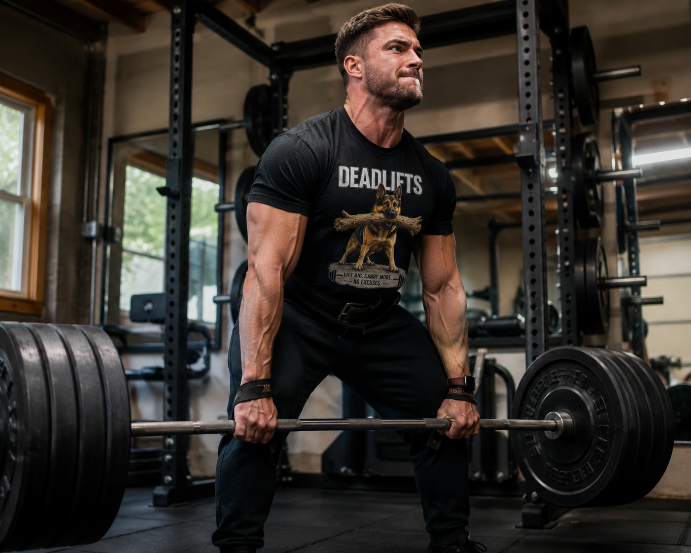 Deadlifts | German Shepherd Gym T-Shirt | Pickens Athletic Standards™