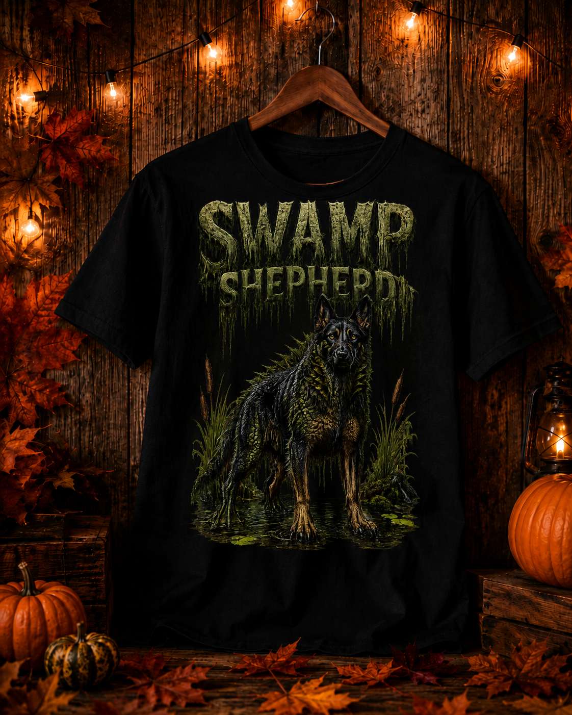 German Shepherd Swamp Shepherd Shirt | Spooky Halloween Dog Gift | Horror Dog Lover Tee