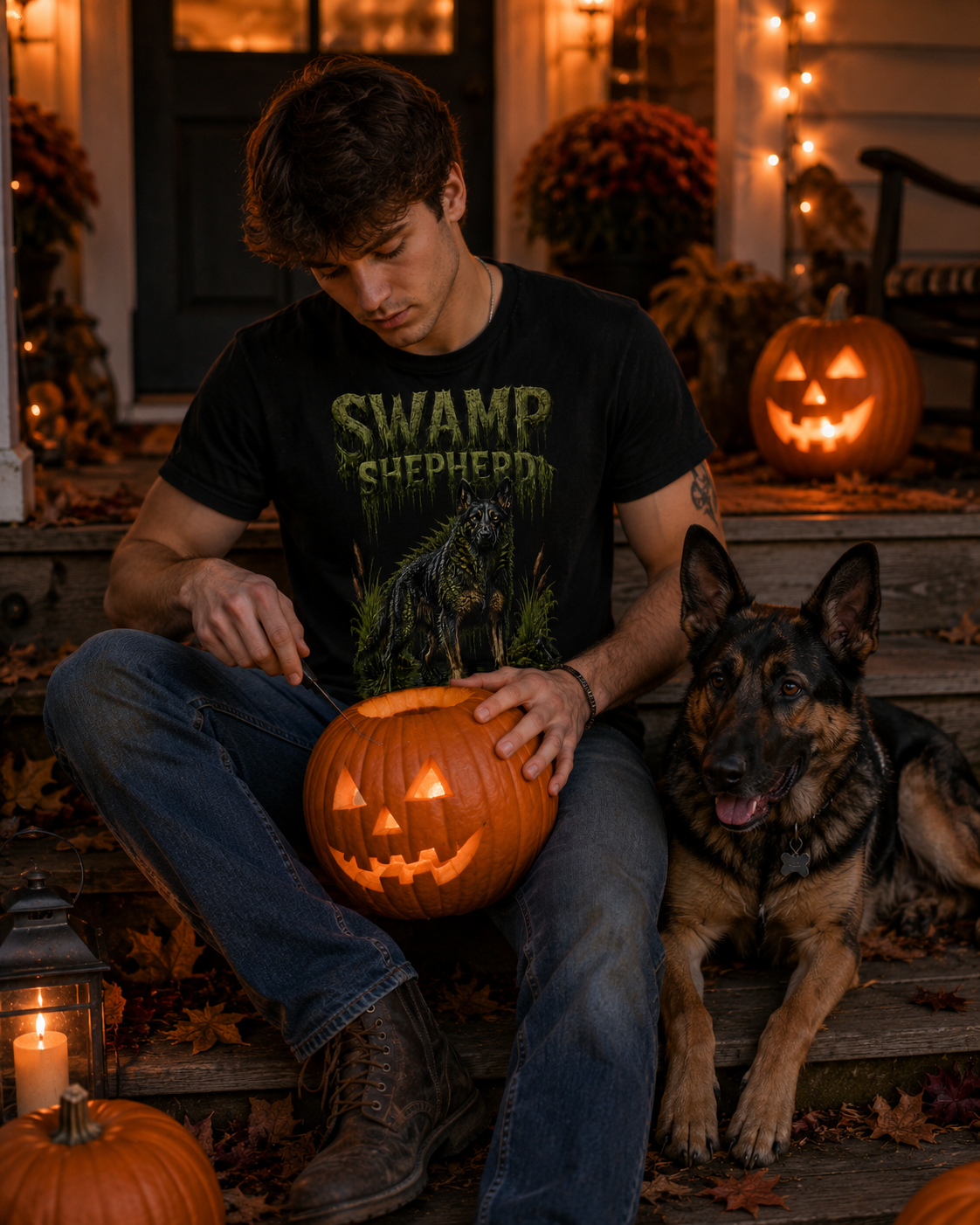 German Shepherd Swamp Shepherd Shirt | Spooky Halloween Dog Gift | Horror Dog Lover Tee