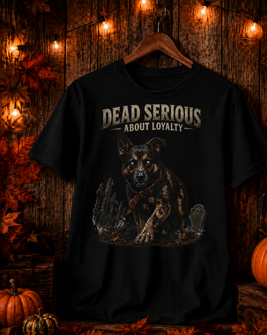 Dead Serious About Loyalty German Shepherd Halloween T-Shirt