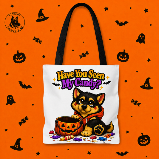 German Shepherd Have You Seen My Candy Halloween Trick or Treat Tote Bag