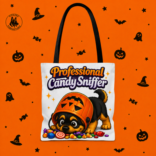 German Shepherd Professional Candy Sniffer Halloween Trick or Treat Tote Bag