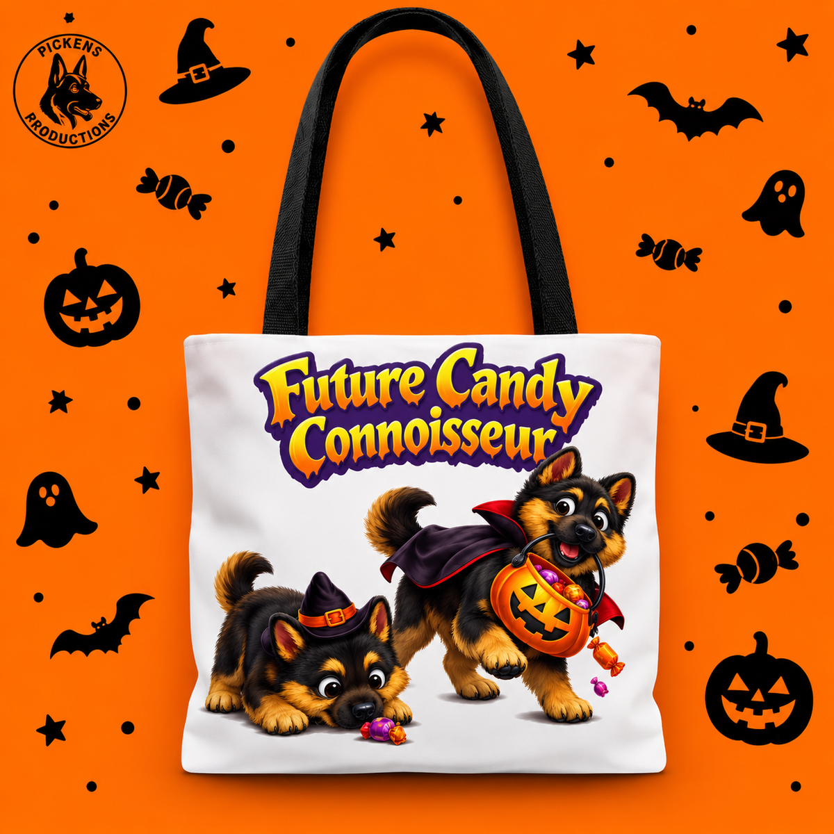 German Shepherd Future Candy Connoisseur Halloween Trick or Treat Tote Bag