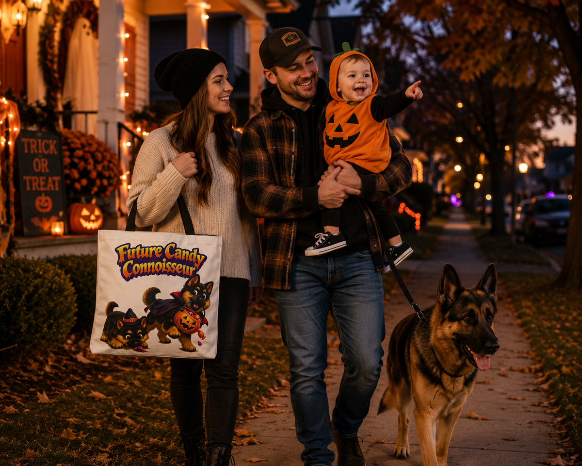 German Shepherd Future Candy Connoisseur Halloween Trick or Treat Tote Bag
