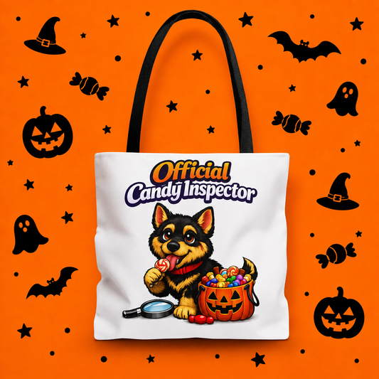 German Shepherd Official Candy Inspector Halloween Trick or Treat Tote Bag
