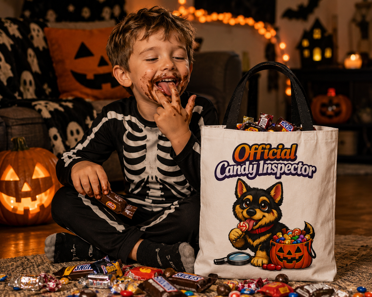 German Shepherd Official Candy Inspector Halloween Trick or Treat Tote Bag