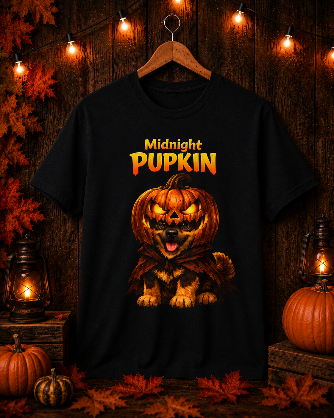 Midnight Pupkin German Shepherd Halloween T-Shirt – Pumpkin GSD Dog Lover Graphic Tee