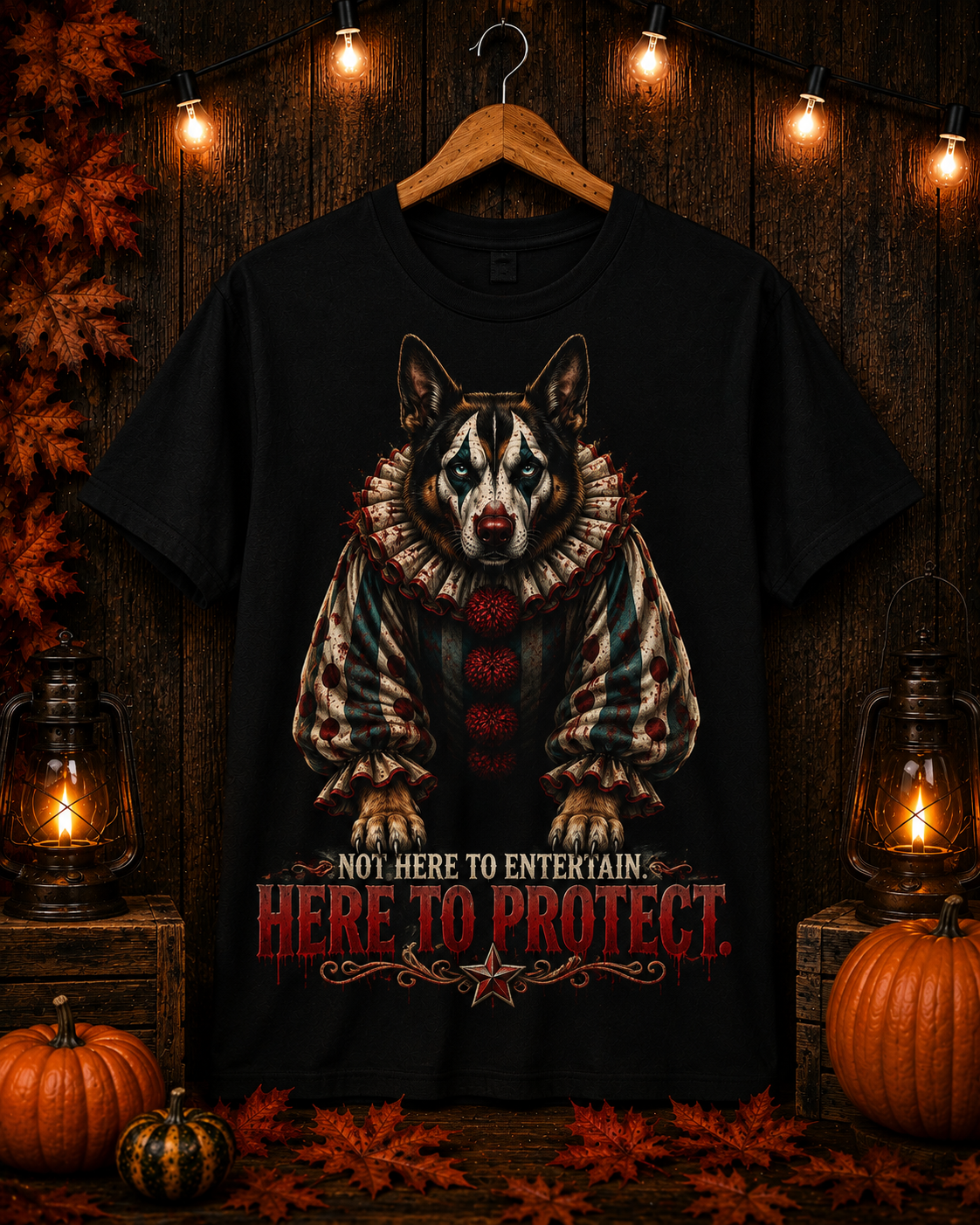 Not Here to Entertain, Here to Protect German Shepherd Halloween T-Shirt