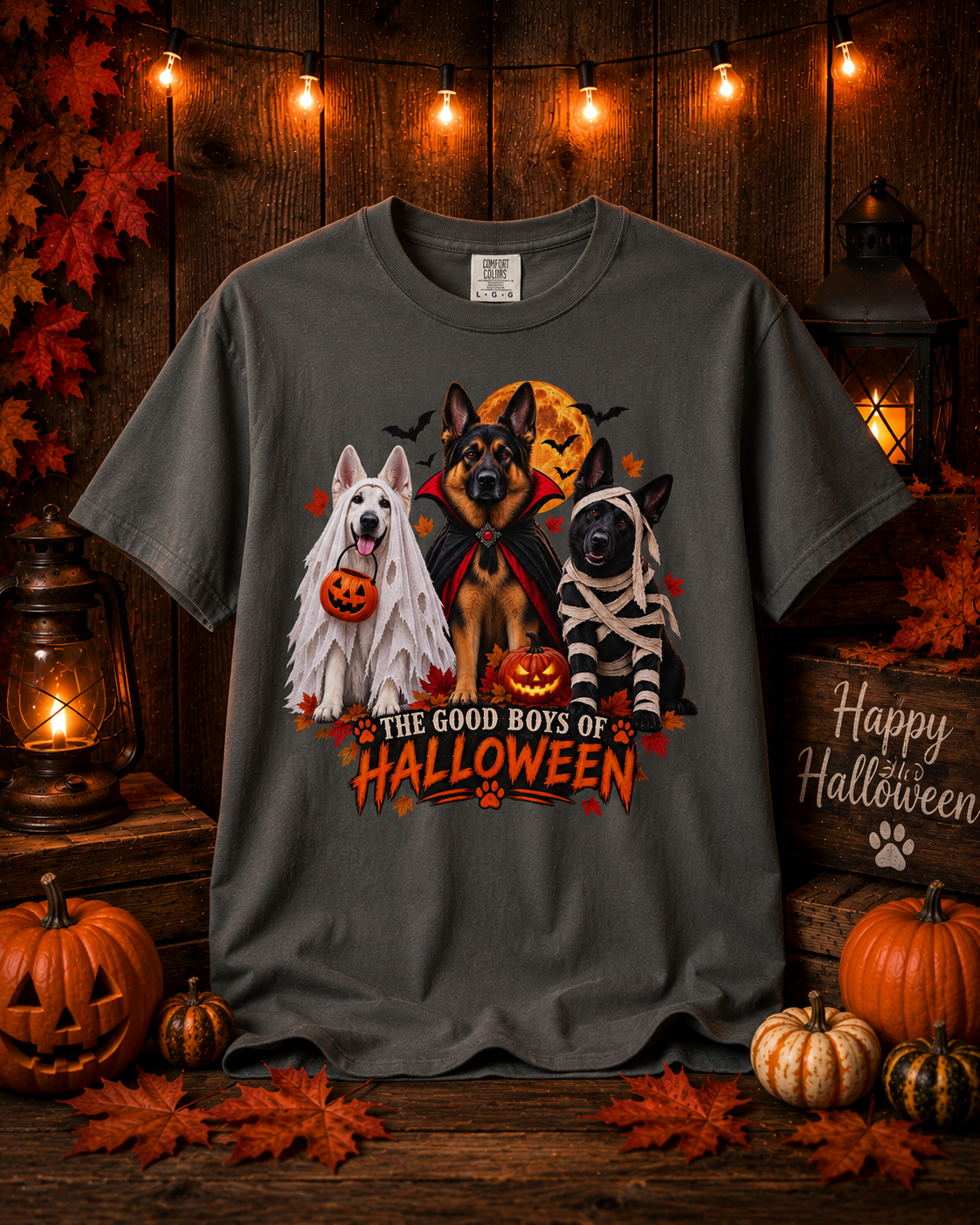 German Shepherd Halloween Shirt, Good Boys Halloween Tee, Gift for German Shepherd Lovers