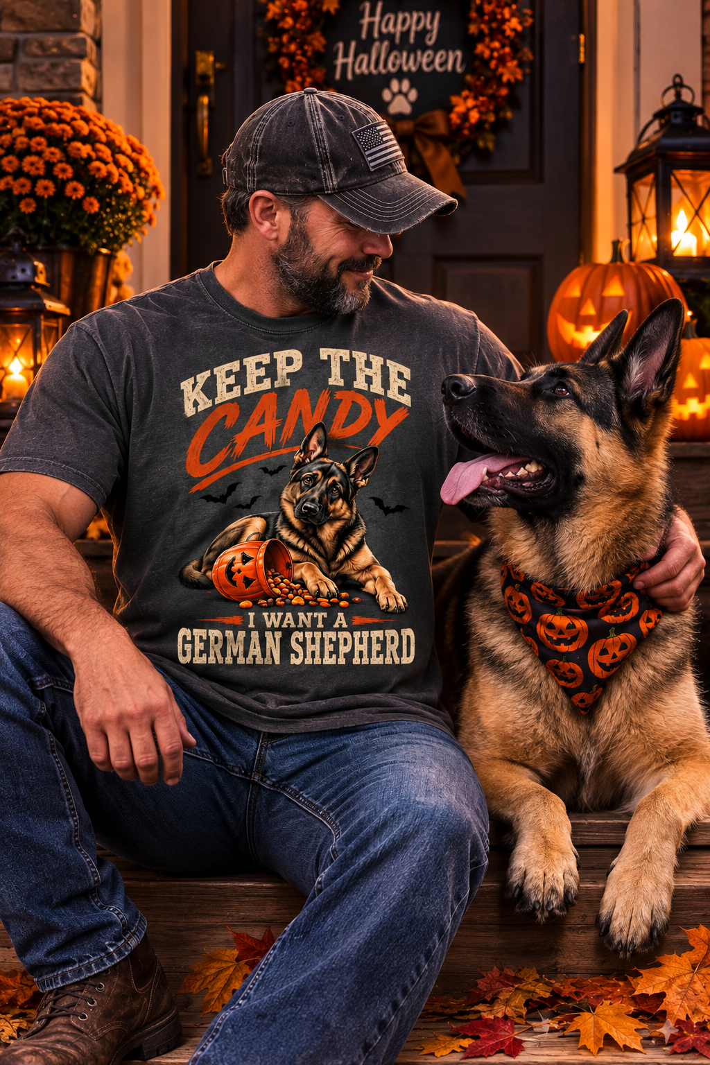 Keep the Candy I Want a German Shepherd Halloween Shirt – Vintage GSD Dog Lover T-Shirt