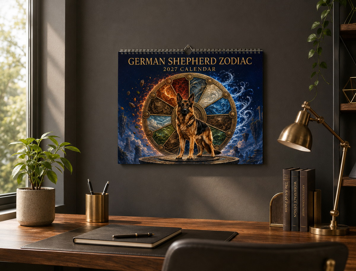 German Shepherd Zodiac 2027 Wall Calendar – Astrology Gift for GSD Lovers